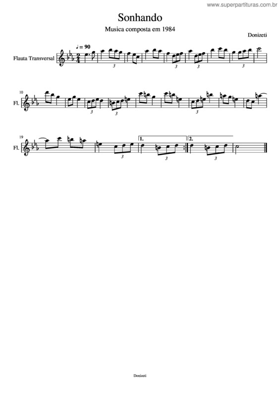Partitura da música Sonhando v.25