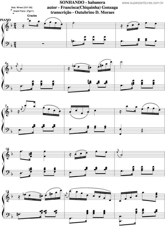 Partitura da música Sonhando v.8