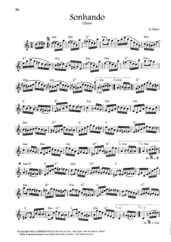 Partitura da música Sonhando v.9