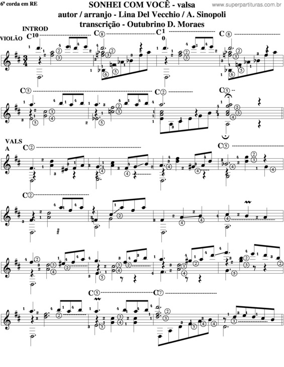 Partitura da música Sonhei Com Você v.3