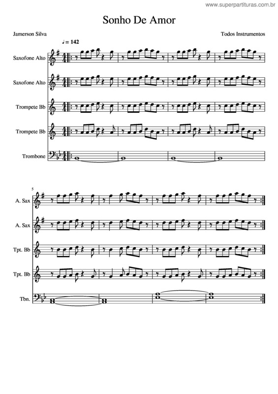 Partitura da música Sonho De Amor v.4