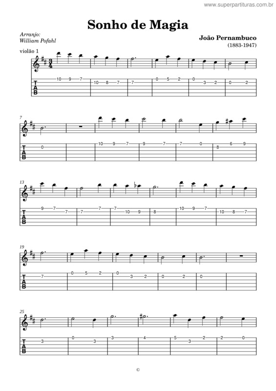 Partitura da música Sonho De Magia V. 1