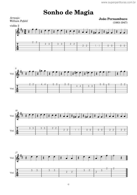 Partitura da música Sonho De Magia V. 2