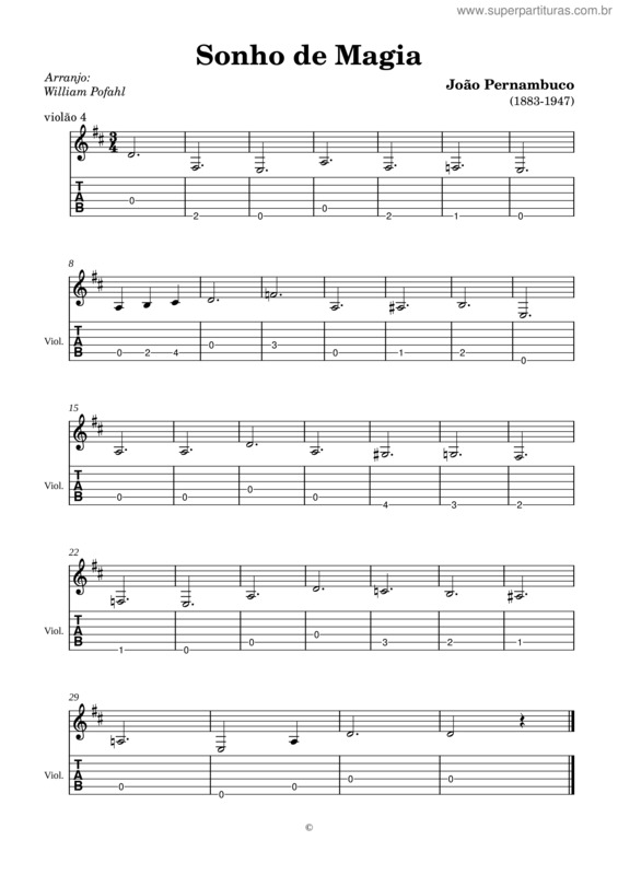 Partitura da música Sonho De Magia V. 4