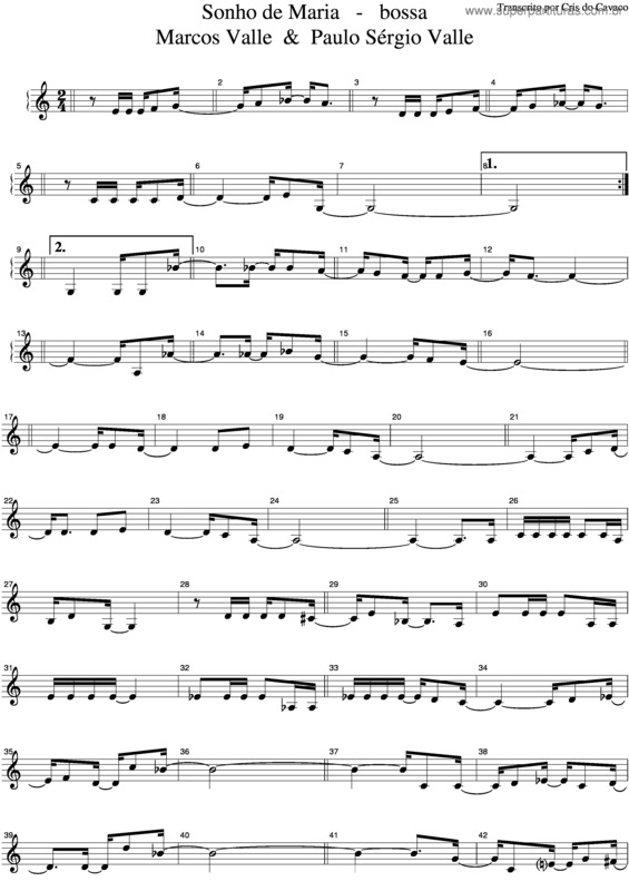 Partitura da música Sonho De Maria