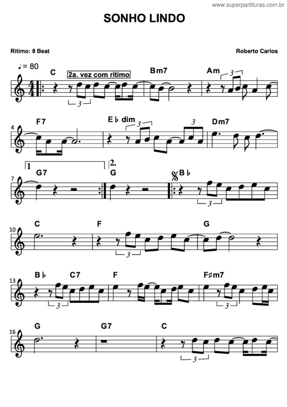 Partitura da música Sonho Lindo v.2