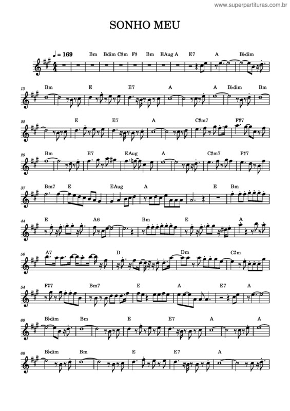 Partitura da música Sonho Meu – Gal Costa Sonho Meu– Gal Costa