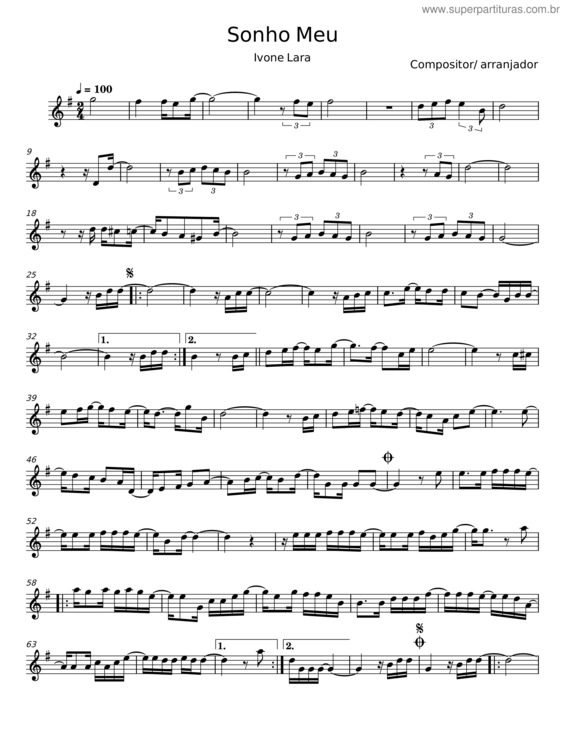 Partitura da música Sonho Meu – Ivone Lara E Delcio De Carvalho