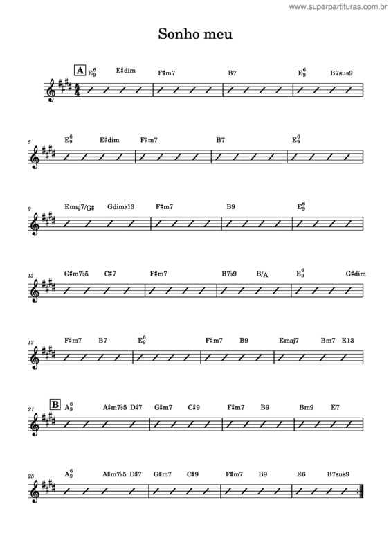 Partitura da música Sonho Meu v.5