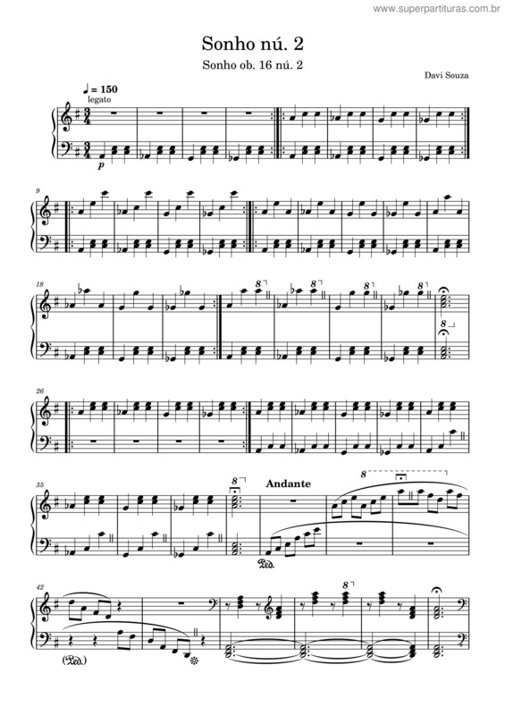 Partitura da música Sonho On. 16 Nú. 2 – Waltzocher