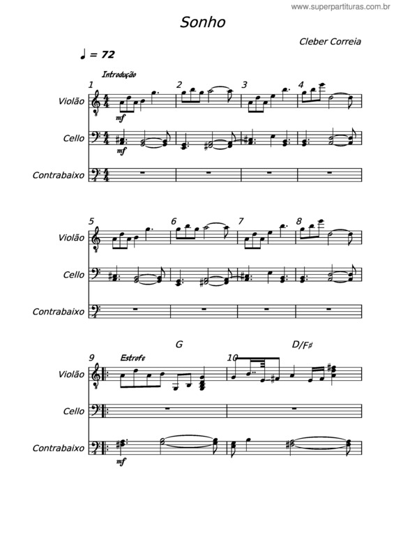 Partitura da música Sonho v.12