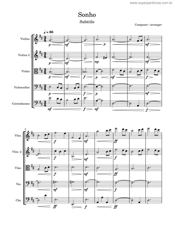 Partitura da música Sonho v.13