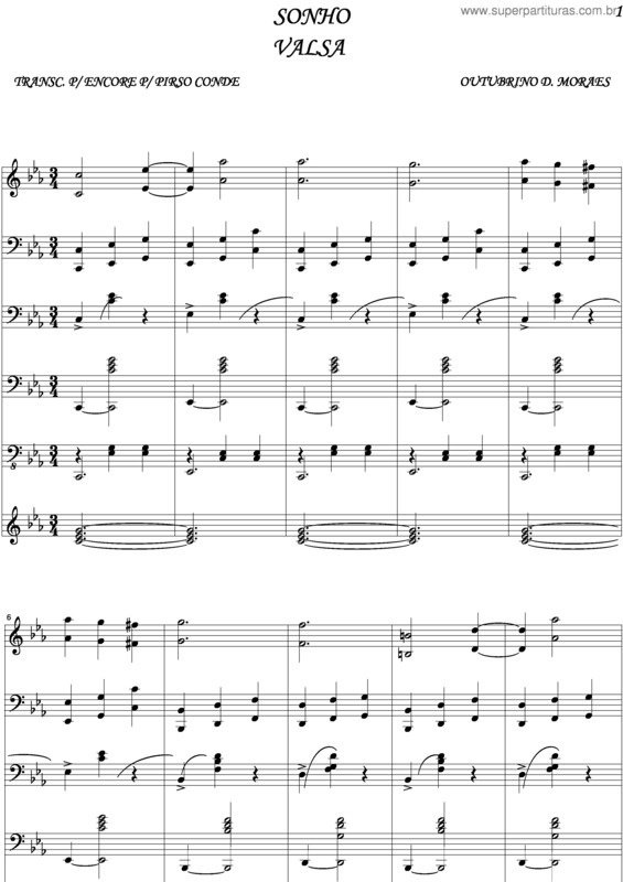 Partitura da música Sonho v.3