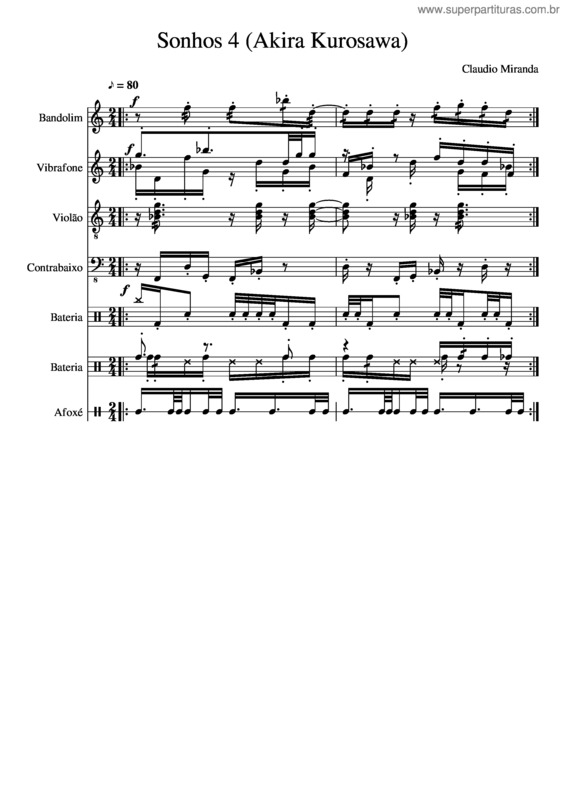 Partitura da música Sonhos 4