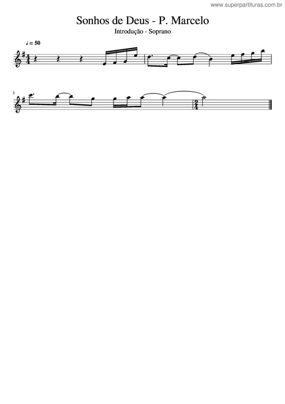 Partitura da música Sonhos De Deus v.2