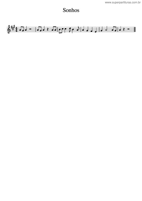 Partitura da música Sonhos v.9
