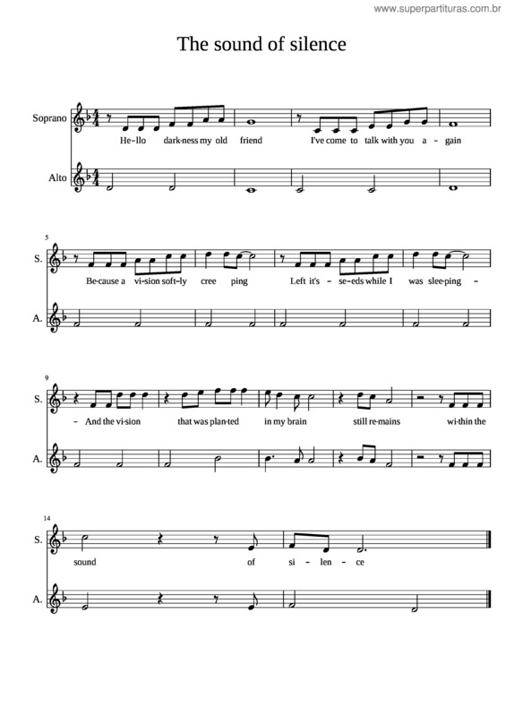 Partitura da música Sonido Del Silencio