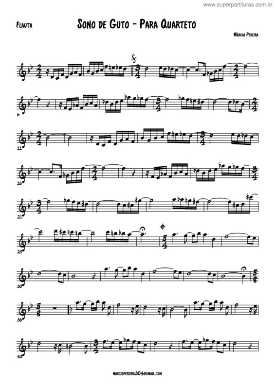 Partitura da música Sono de Gusto v.2