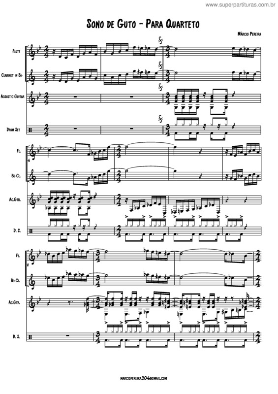 Partitura da música Sono de Gusto