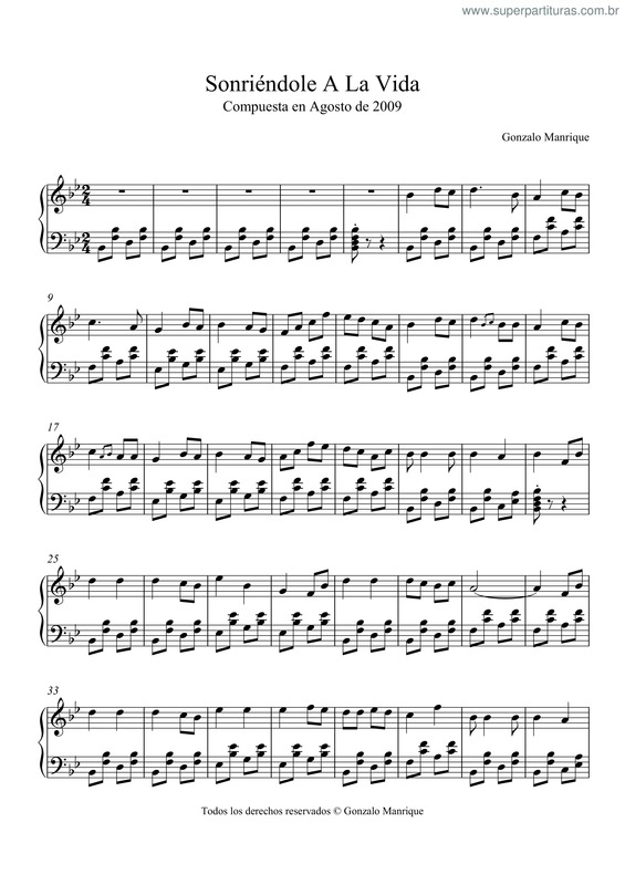 Partitura da música Sonriéndole A La Vida