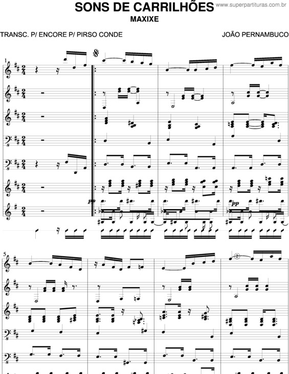 Partitura da música Sons De Carrilhões v.4