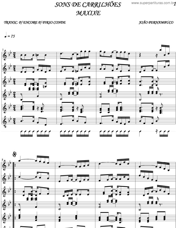 Partitura da música Sons De Carrilhões v.5
