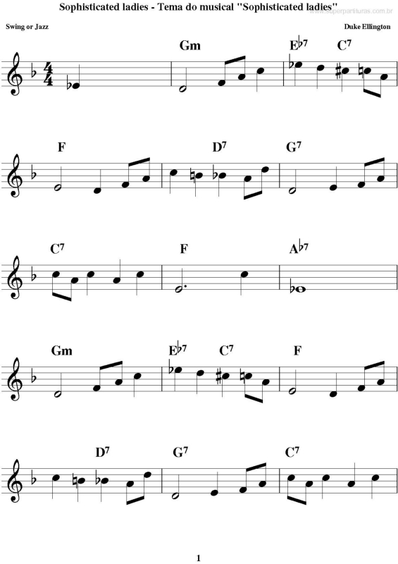 Partitura da música Sophisticated Ladies