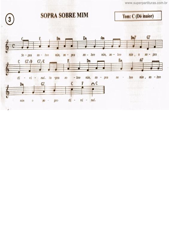 Partitura da música Sopra Sobre Mim