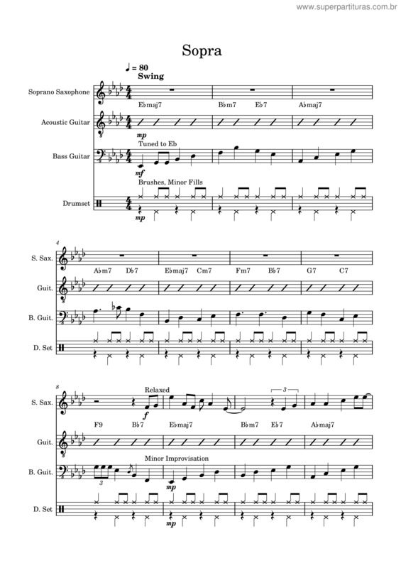 Partitura da música Sopra