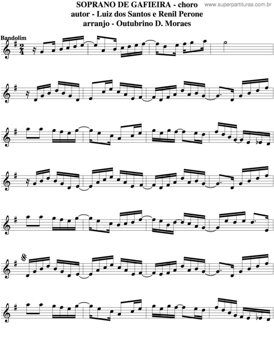 Partitura da música Soprano De Gafieira v.4