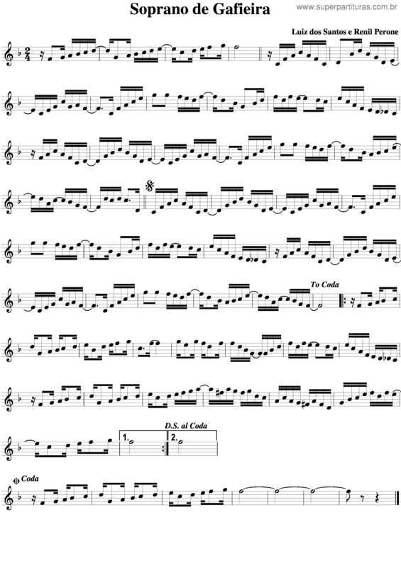 Partitura da música Soprano De Gafieira