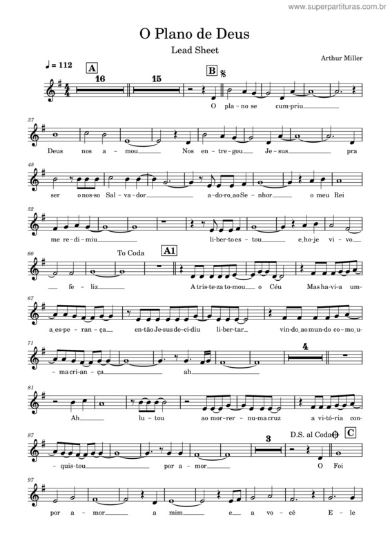 Partitura da música Soprano O Plano De Deus