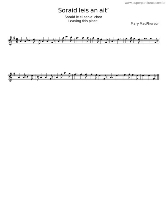 Partitura da música Soraid Leis An Ait’