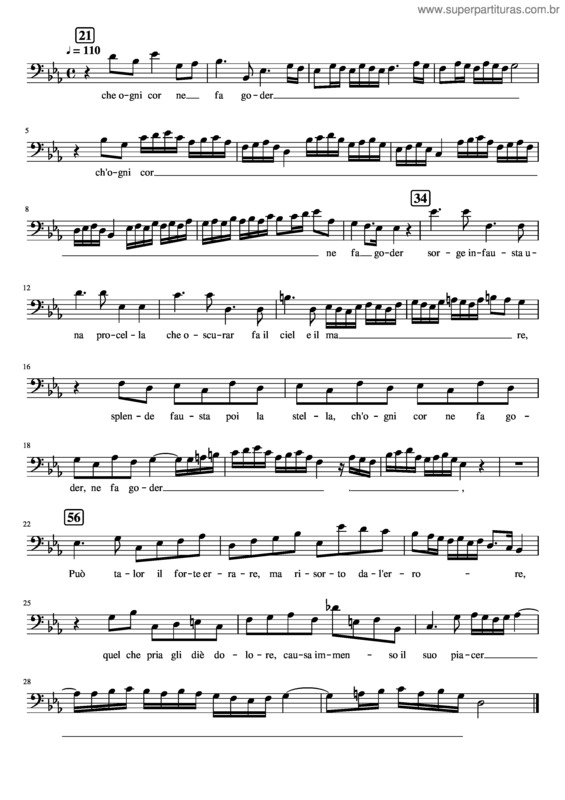 Partitura da música Sorge Infausta Colo