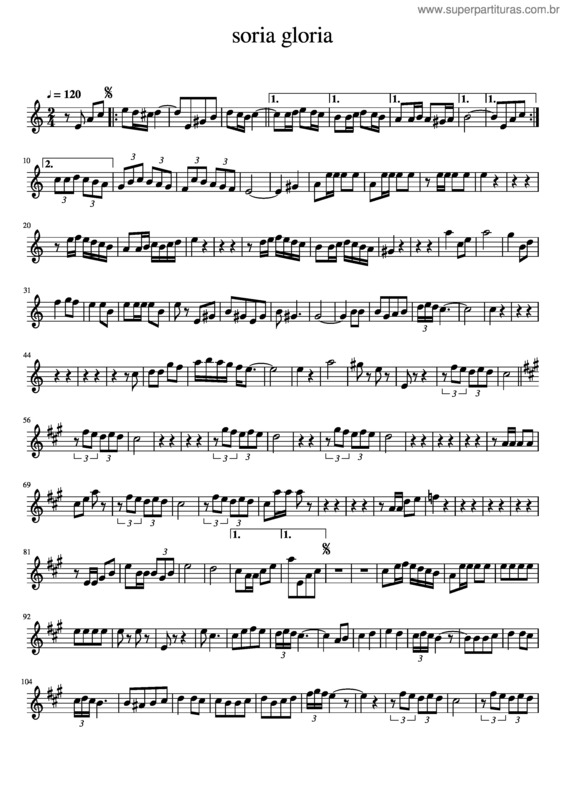Partitura da música Soria Gloria