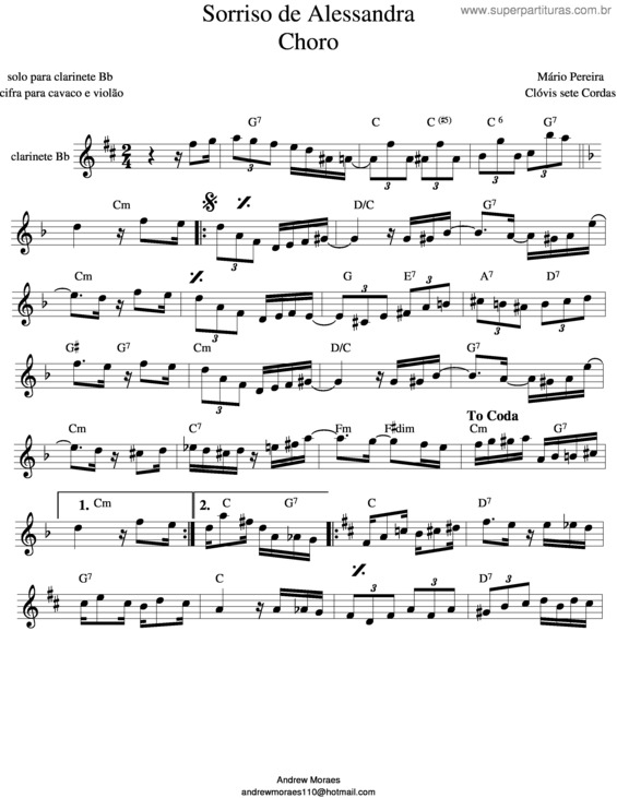 Partitura da música Sorriso De Alessandra