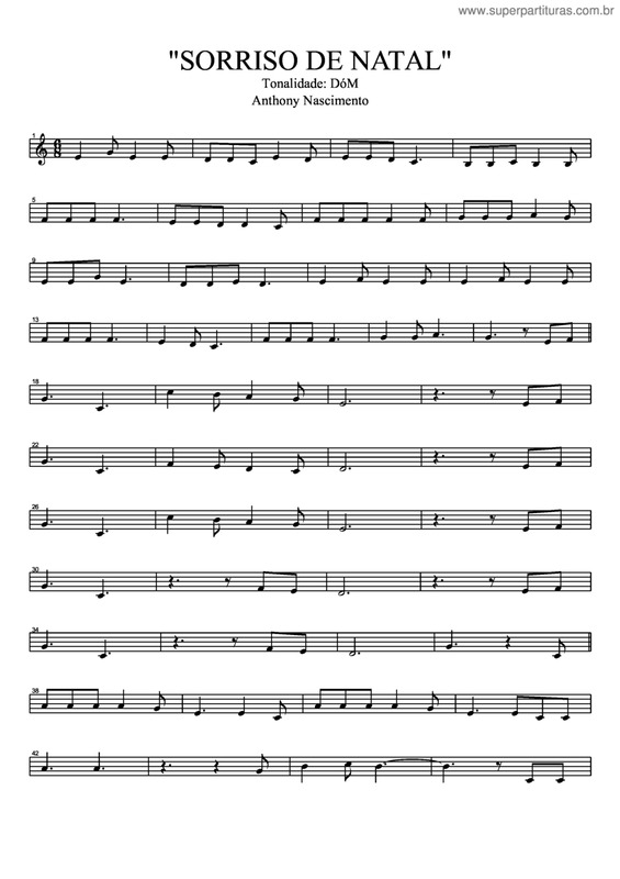 Partitura da música Sorriso de Natal