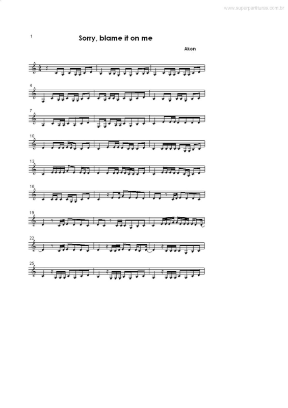 Partitura da música Sorrry, Blame it on me