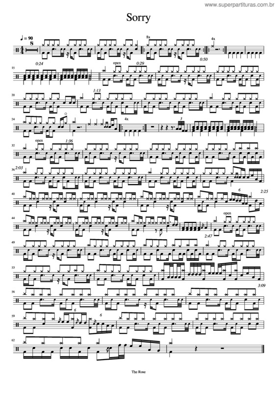 Partitura da música Sorry – The Rose Sorry
