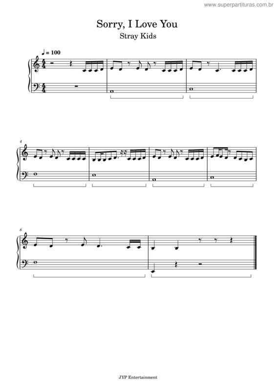 Partitura da música Sorry, I Love You