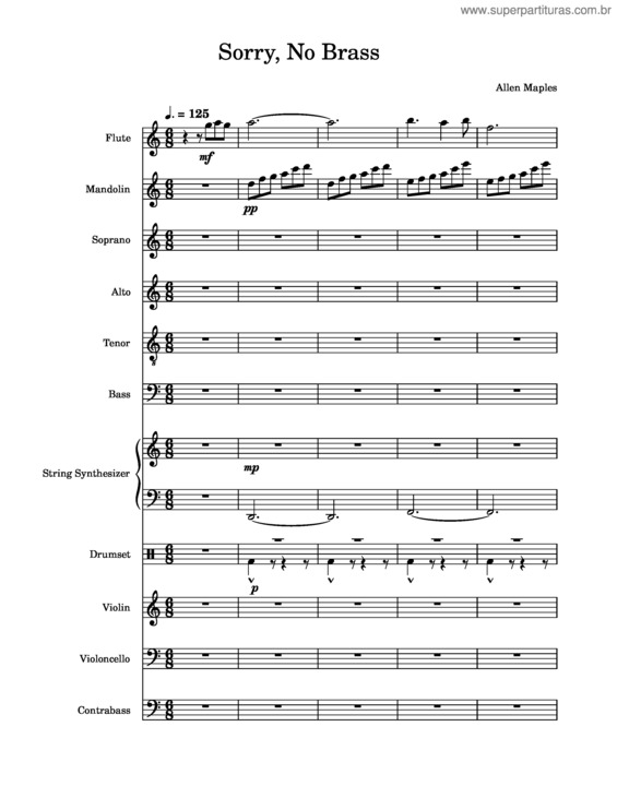 Partitura da música Sorry, No Brass