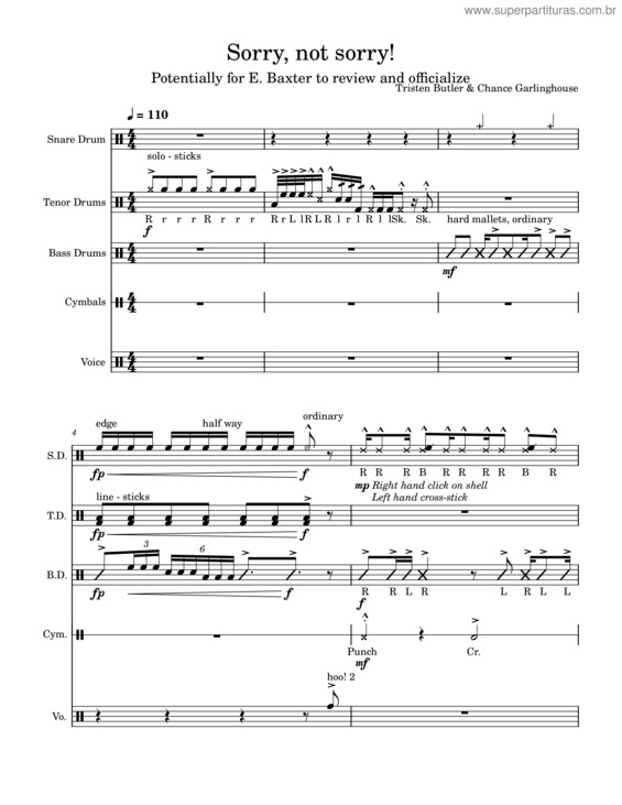 Partitura da música Sorry, Not Sorry! – Cyanradia