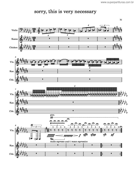 Partitura da música Sorry, This Is Very Necessary