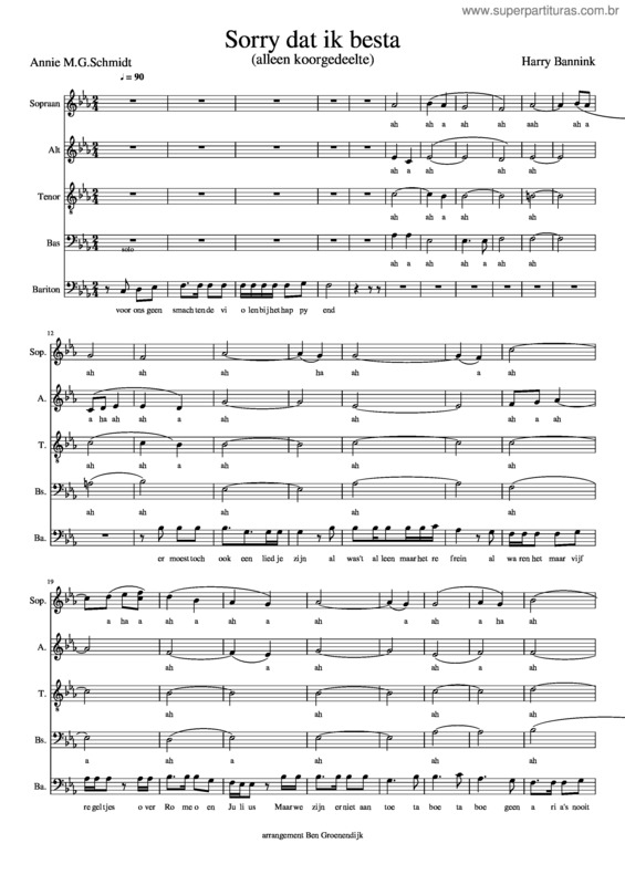 Partitura da música Sorry Dat Ik Besta