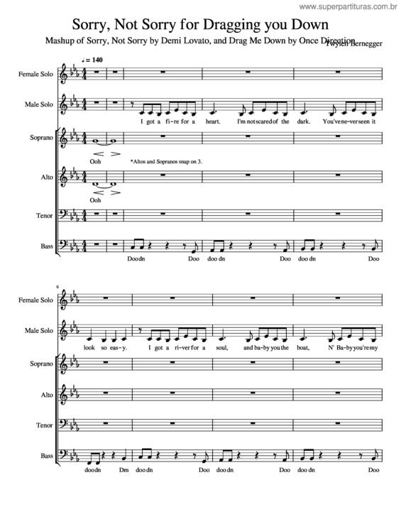 Partitura da música Sorry Not Sorry For Dragging You Down