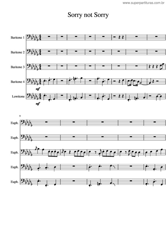 Partitura da música Sorry Not Sorry v.5