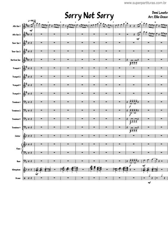 Partitura da música Sorry Not Sorry