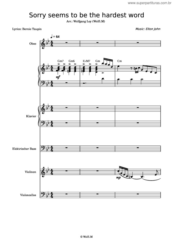 Partitura da música Sorry Seems To Be The Hardest Word – Elton John Sorry Seems To Be – Elton John