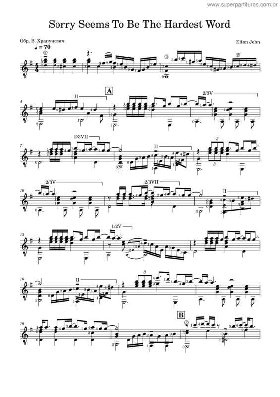 Partitura da música Sorry Seems To Be The Hardest Word – Elton John v.5