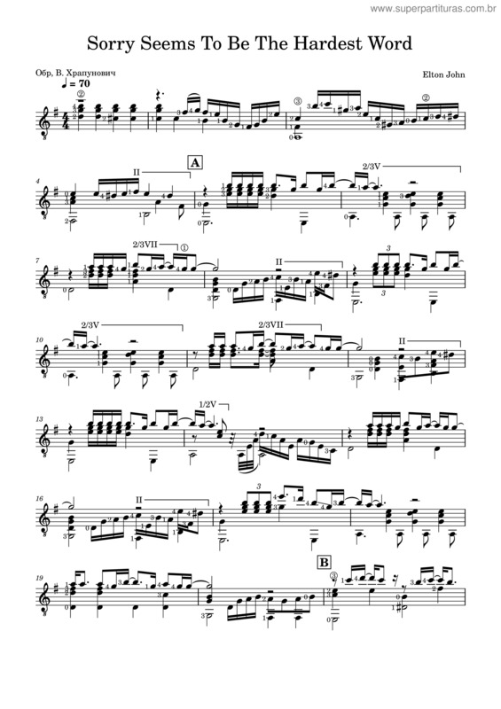 Partitura da música Sorry Seems To Be The Hardest Word – Elton John v.8